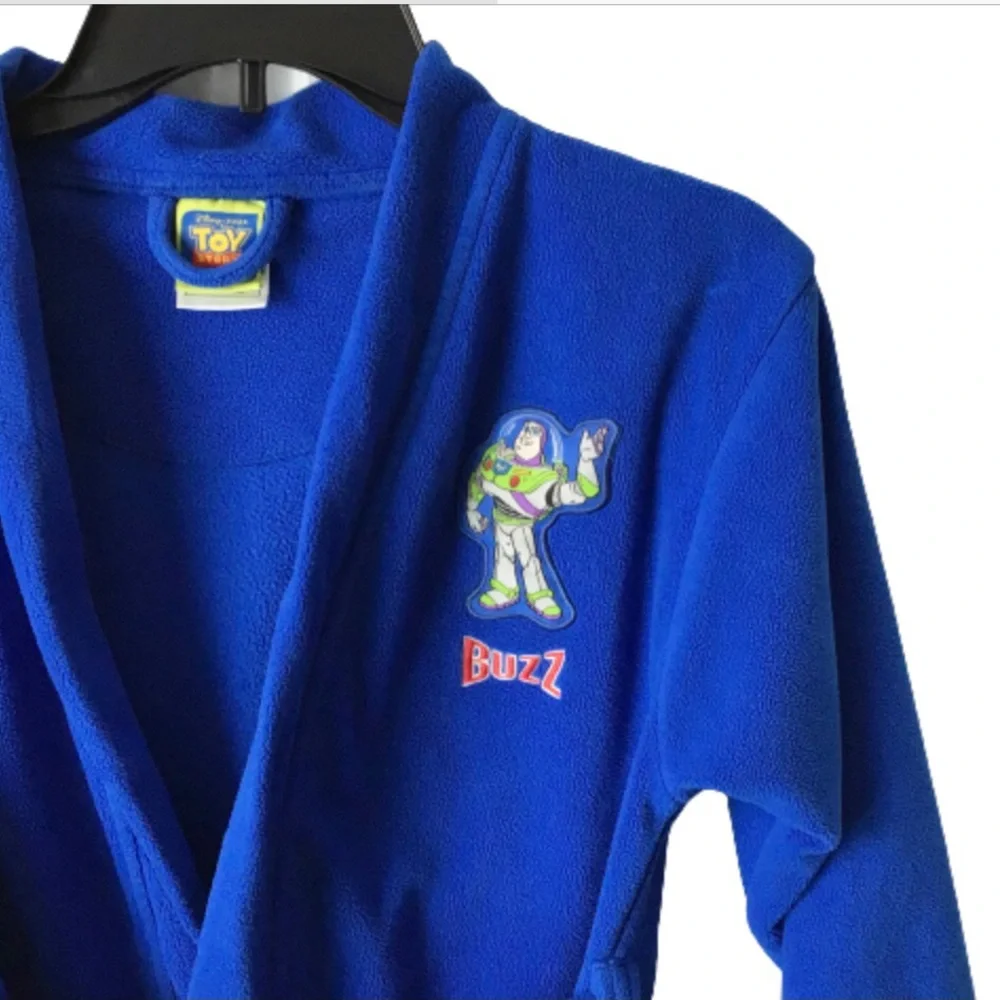Disney Pixar Blue Fleece Buzz Lightyear Toy Story Belted Pocket Robe Large